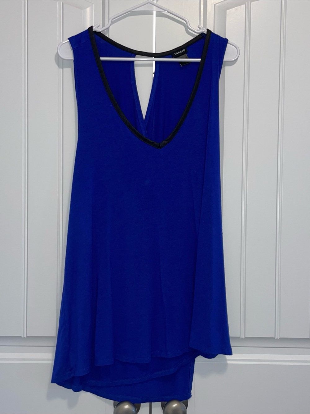 torrid Royal Blue V-Neck Sleeveless Camisole with Black Trim